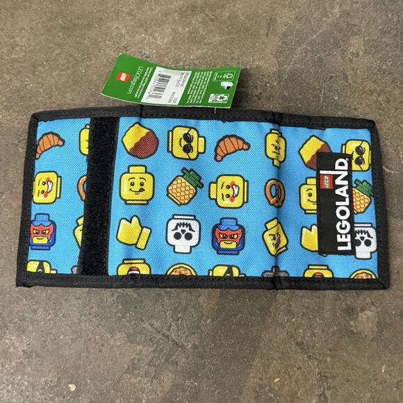 Lego Legoland Genuine Wallet Heads Blocks NWT Tri Fold Blue - Picture 2 of 5